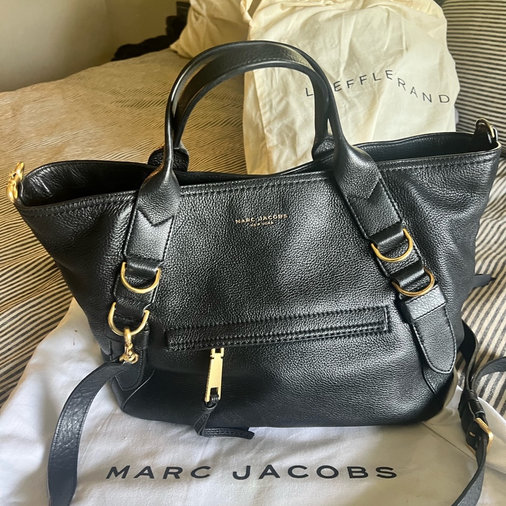 Marc Jacobs Black Tote with Gold Accents